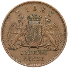 Монета 1/2 крейцера 1866 года Баден (реверс)