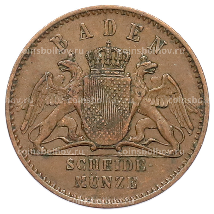 Монета 1/2 крейцера 1866 года Баден (вид 2)