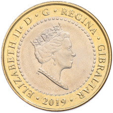 Монета 2 фунта 2019 года Гибралтар «Островные игры» (реверс)