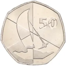 Монета 50 пенсов 2019 года Гибралтар «Островные игры» (аверс)