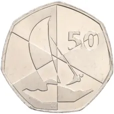 Монета 50 пенсов 2019 года Гибралтар «Островные игры» (аверс)