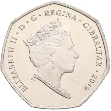 Монета 50 пенсов 2019 года Гибралтар «Островные игры» (реверс)