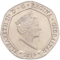 Монета 20 пенсов 2019 года Гибралтар «Островные игры» (реверс)