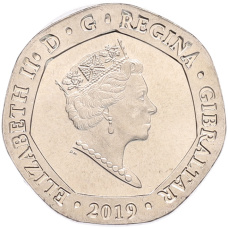 Монета 20 пенсов 2019 года Гибралтар «Островные игры» (реверс)