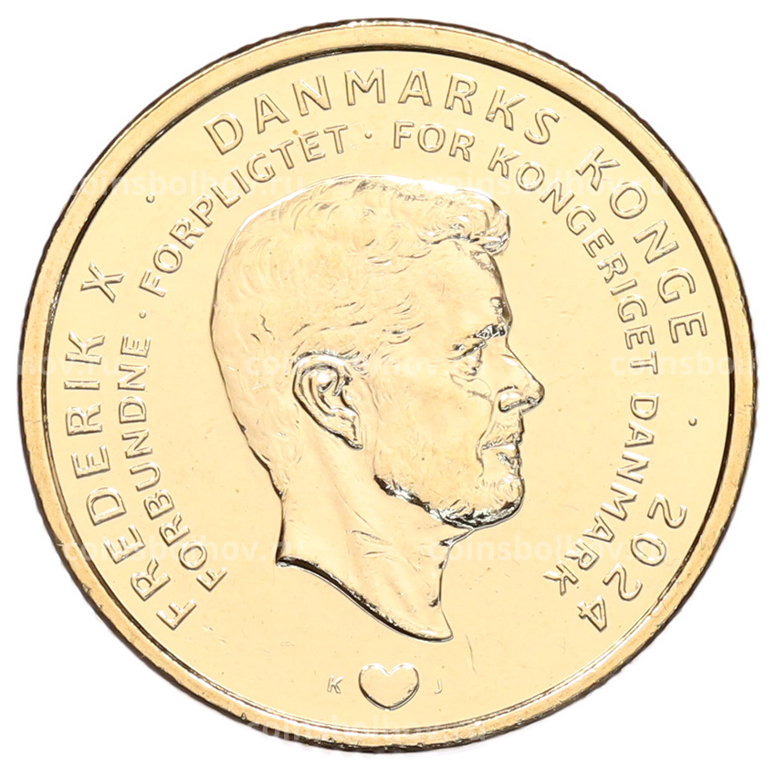 Монета 20 крон 2024 года Дания «Отречение королевы Маргрете II от престола» (вид 2)