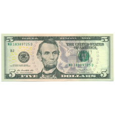 Банкнота 5 долларов 2013 года США