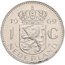 Монета 1 гульден 1969 года Нидерланды (аверс)