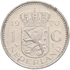 Монета 1 гульден 1970 года Нидерланды (аверс)