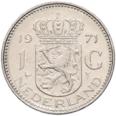 Монета 1 гульден 1971 года Нидерланды (аверс)