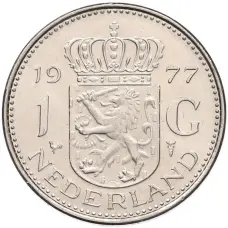Монета 1 гульден 1977 года Нидерланды (аверс)