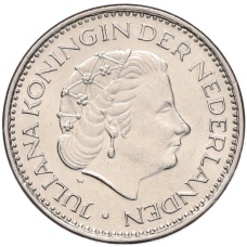 Монета 1 гульден 1977 года Нидерланды (реверс)