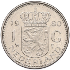 Монета 1 гульден 1980 года Нидерланды (аверс)