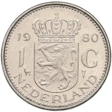 Монета 1 гульден 1980 года Нидерланды (аверс)