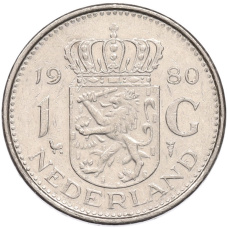 Монета 1 гульден 1980 года Нидерланды (аверс)
