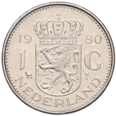 Монета 1 гульден 1980 года Нидерланды (аверс)