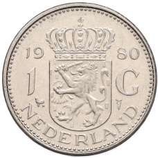 Монета 1 гульден 1980 года Нидерланды (аверс)