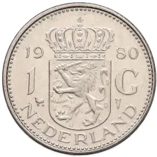 Монета 1 гульден 1980 года Нидерланды (аверс)