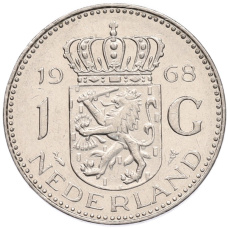 Монета 1 гульден 1968 года Нидерланды (аверс)