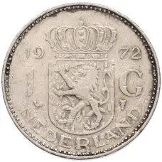 Монета 1 гульден 1972 года Нидерланды (аверс)