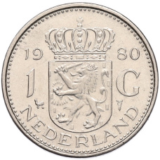 Монета 1 гульден 1980 года Нидерланды (аверс)