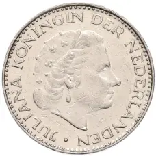 Монета 1 гульден 1967 года Нидерланды (реверс)