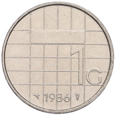 Монета 1 гульден 1986 года Нидерланды (аверс)