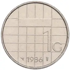 Монета 1 гульден 1986 года Нидерланды (аверс)