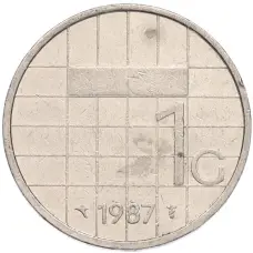 Монета 1 гульден 1987 года Нидерланды (аверс)