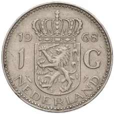 Монета 1 гульден 1968 года Нидерланды (аверс)