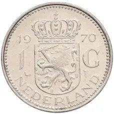 Монета 1 гульден 1970 года Нидерланды (аверс)