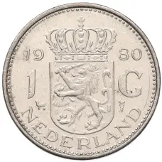 Монета 1 гульден 1980 года Нидерланды (аверс)