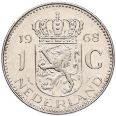 Монета 1 гульден 1968 года Нидерланды (аверс)