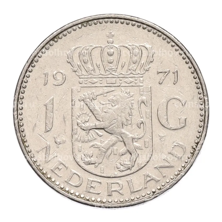 Монета 1 гульден 1971 года Нидерланды