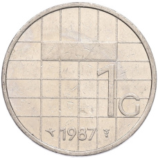 Монета 1 гульден 1987 года Нидерланды (аверс)