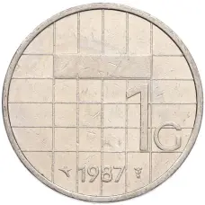 Монета 1 гульден 1987 года Нидерланды (аверс)