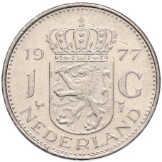 Монета 1 гульден 1977 года Нидерланды (аверс)