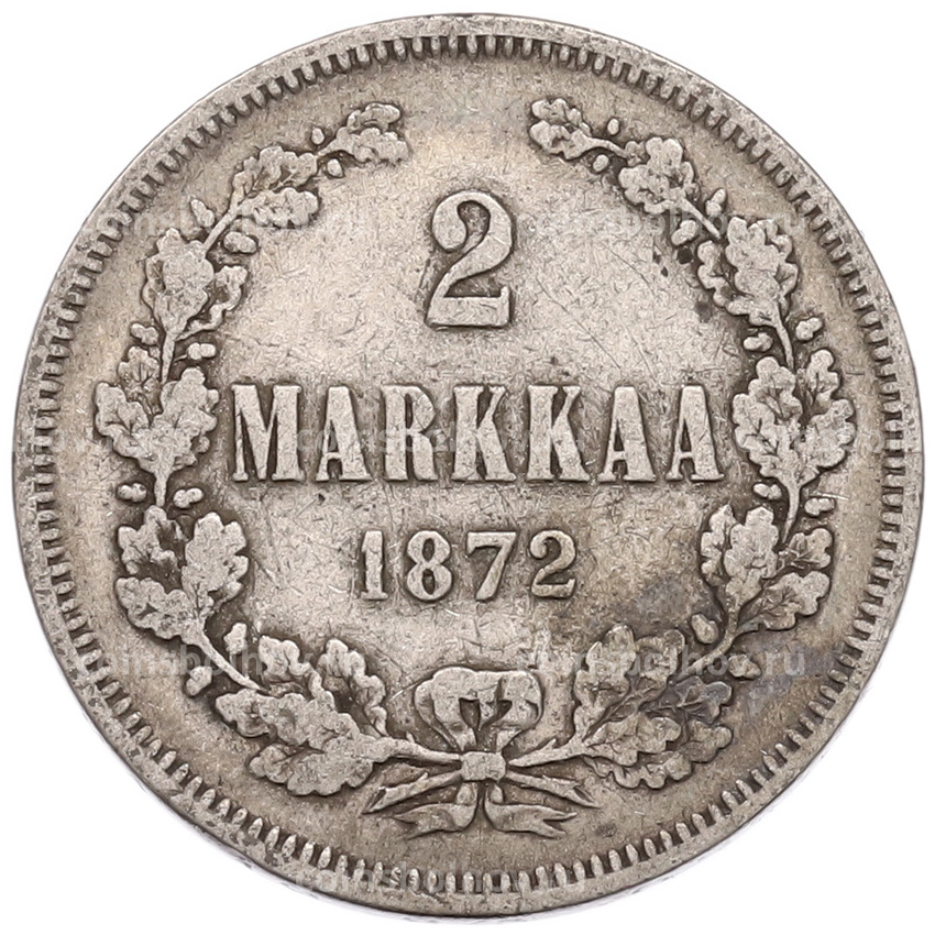 Монета 2 марки 1872 года Русская Финляндия
