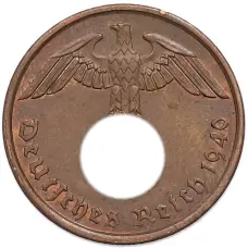 Монета 2 рейхспфеннига 1940 года A Германия (аверс)