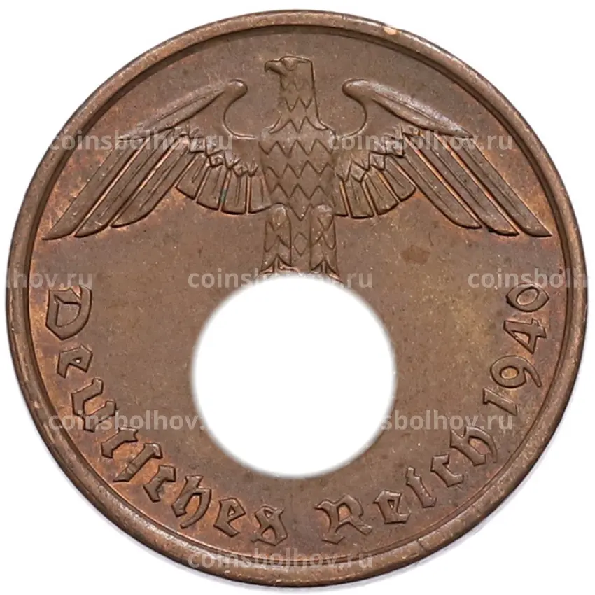 Монета 2 рейхспфеннига 1940 года A Германия
