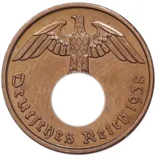 Монета 2 рейхспфеннига 1938 года A Германия (аверс)