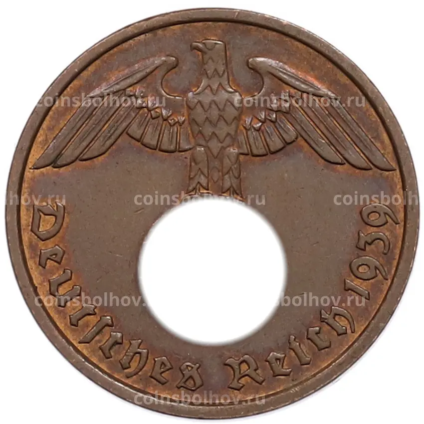 Монета 2 рейхспфеннига 1939 года F Германия