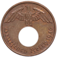 Монета 2 рейхспфеннига 1940 года A Германия (аверс)