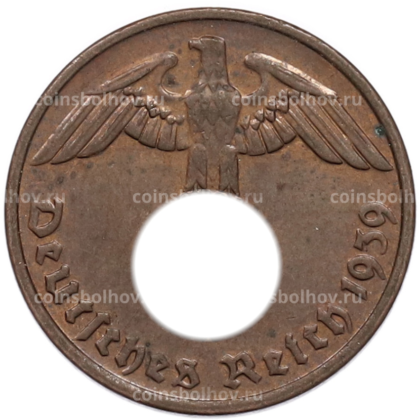 Монета 2 рейхспфеннига 1939 года G Германия