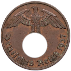 Монета 2 рейхспфеннига 1937 года A Германия (аверс)