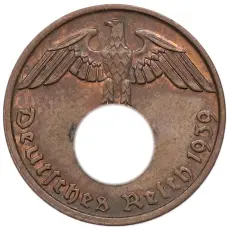 Монета 2 рейхспфеннига 1939 года B Германия (аверс)