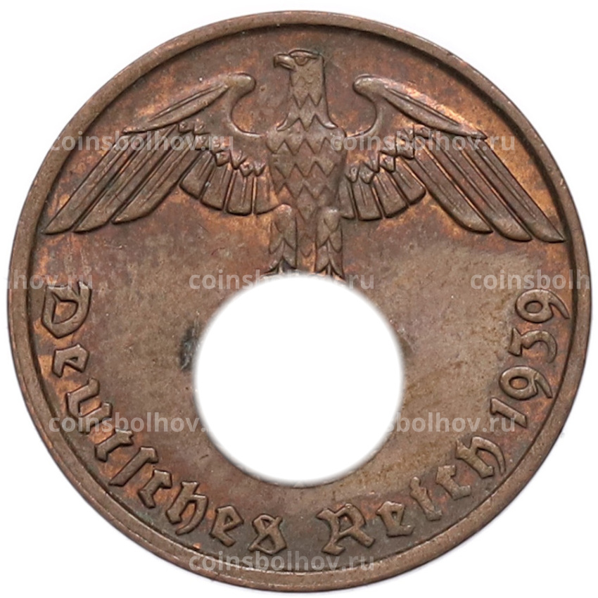 Монета 2 рейхспфеннига 1939 года B Германия