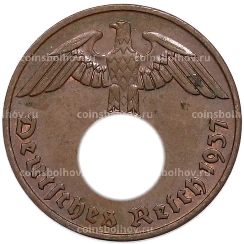 Монета 2 рейхспфеннига 1937 года A Германия