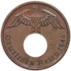 Монета 2 рейхспфеннига 1940 года A Германия (аверс)