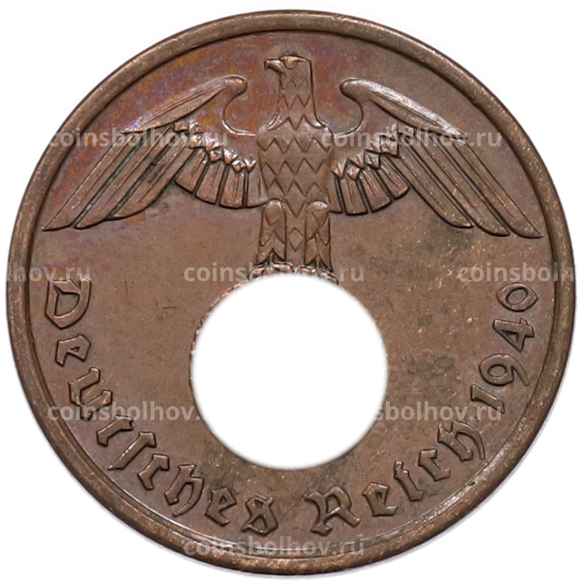 Монета 2 рейхспфеннига 1940 года A Германия