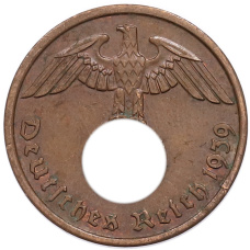 Монета 2 рейхспфеннига 1939 года A Германия (аверс)